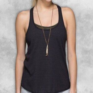 Lululemon Tank Top Racerback Silver Fiber® Fabric Stripes Pattern Women's Small